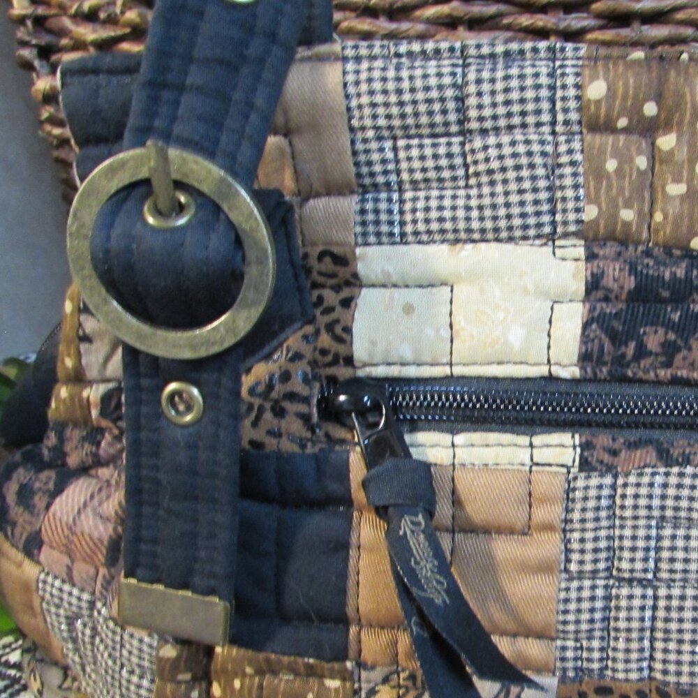 Donna Sharp Quilted Patchwork Purse - Browns - Ex… - image 7